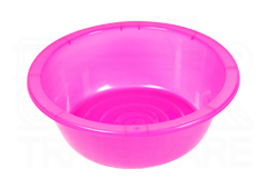 Wholesale 10L and 30L transparent plastic basins in crystal pink, blue, and green, Rama 2, Bangkok