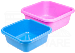 Wholesale square plastic basins in sweet pastel colors, available in 13L to 26L sizes, Bangkok Thailand