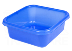 Bulk buy 25-liter transparent square washbasins, durable Grade A plastic with custom logo printing services, Bangkok Thailand