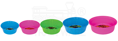 Wholesale Grade A clear plastic basins with floral patterns, available in 5L to 21L sizes