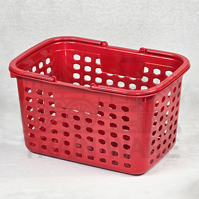 Wholesale red supermarket shopping baskets at cheap price located in Rama 2 Bangkok Thailand