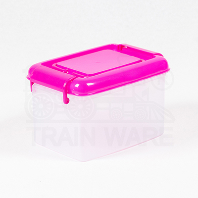 Wholesale and OEM 4L Plastic Storage Box with Pink Lid & Custom Logo Screen Printing in Bangkok