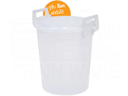 Wholesale affordable 40L (40,000 ml) clear plastic buckets with locking lids and handles. Large plastic containers at factory prices. Large-scale plastic bucket manufacturer offering custom production services in Bangkok.