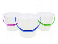 Plastic bucket with lid and handle