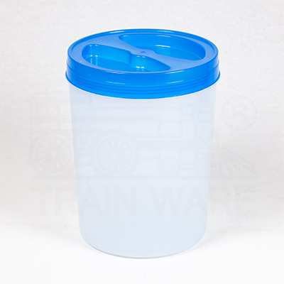 Wholesale large 15-18L transparent plastic jars with blue lids and capacity markings in Thailand