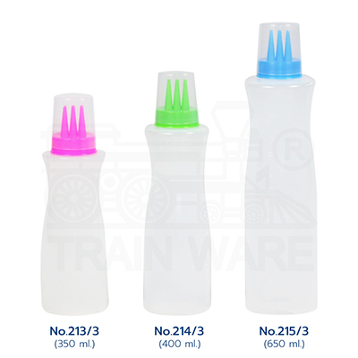 Wholesaler and Manufacturer of 3-hole plastic squeeze sauce bottles, triple-nozzle condiment dispensers for sauce dressing and ketchup in Thailand