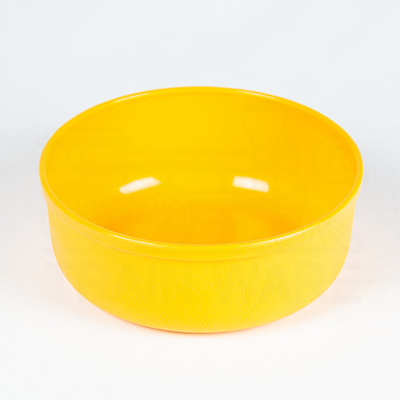 Wholesale and manufacturer 1-liter yellow plastic water bowl (17cm) in Bangkok, Thailand.